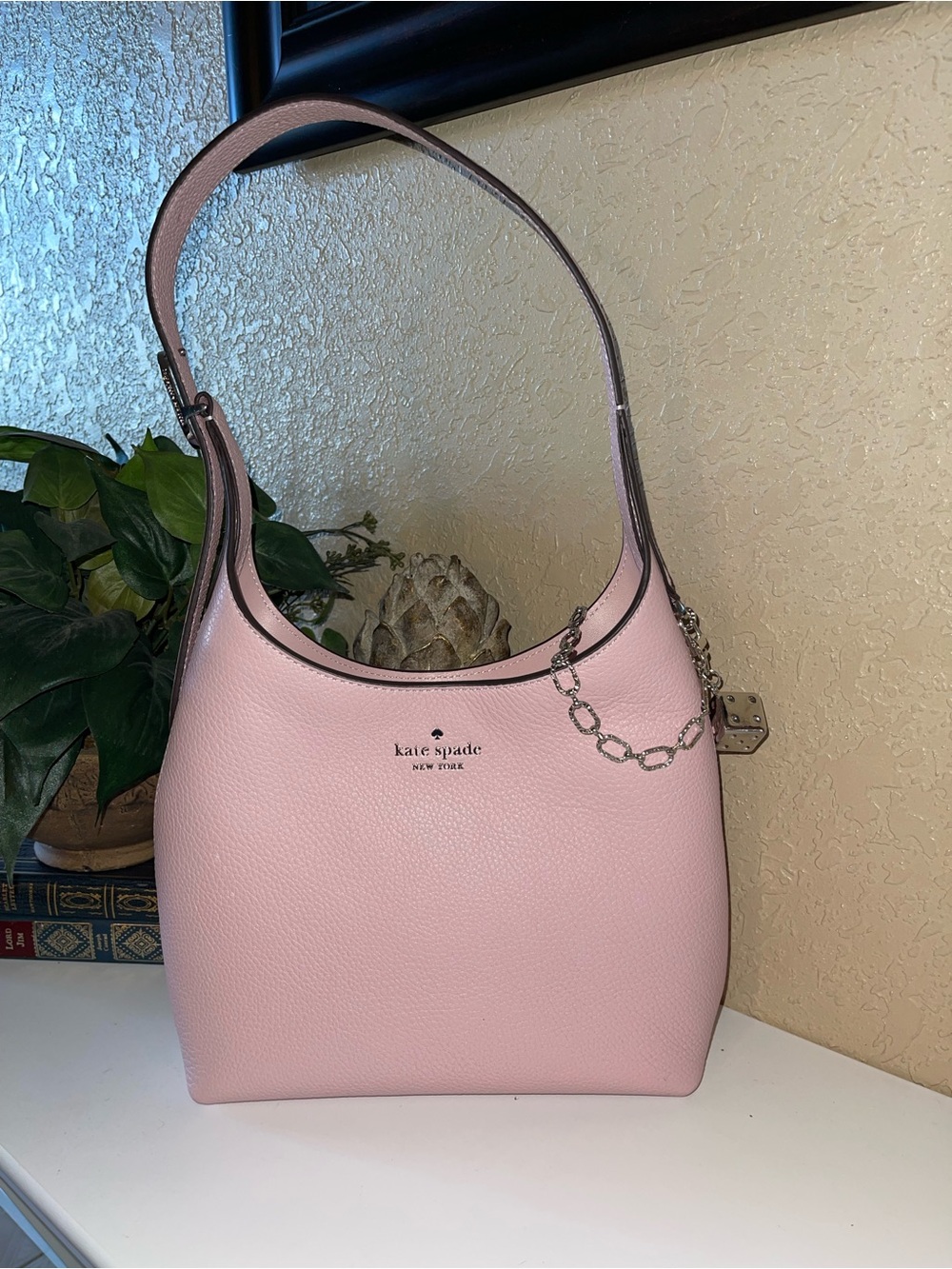 Kate Soade Pink Pebbled Leather Hobo Bag